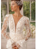 Ivory Beaded Lace Tulle Luxury Wedding Dress